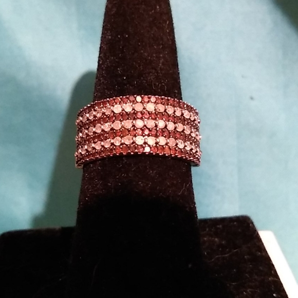 Red and White Diamond Ring